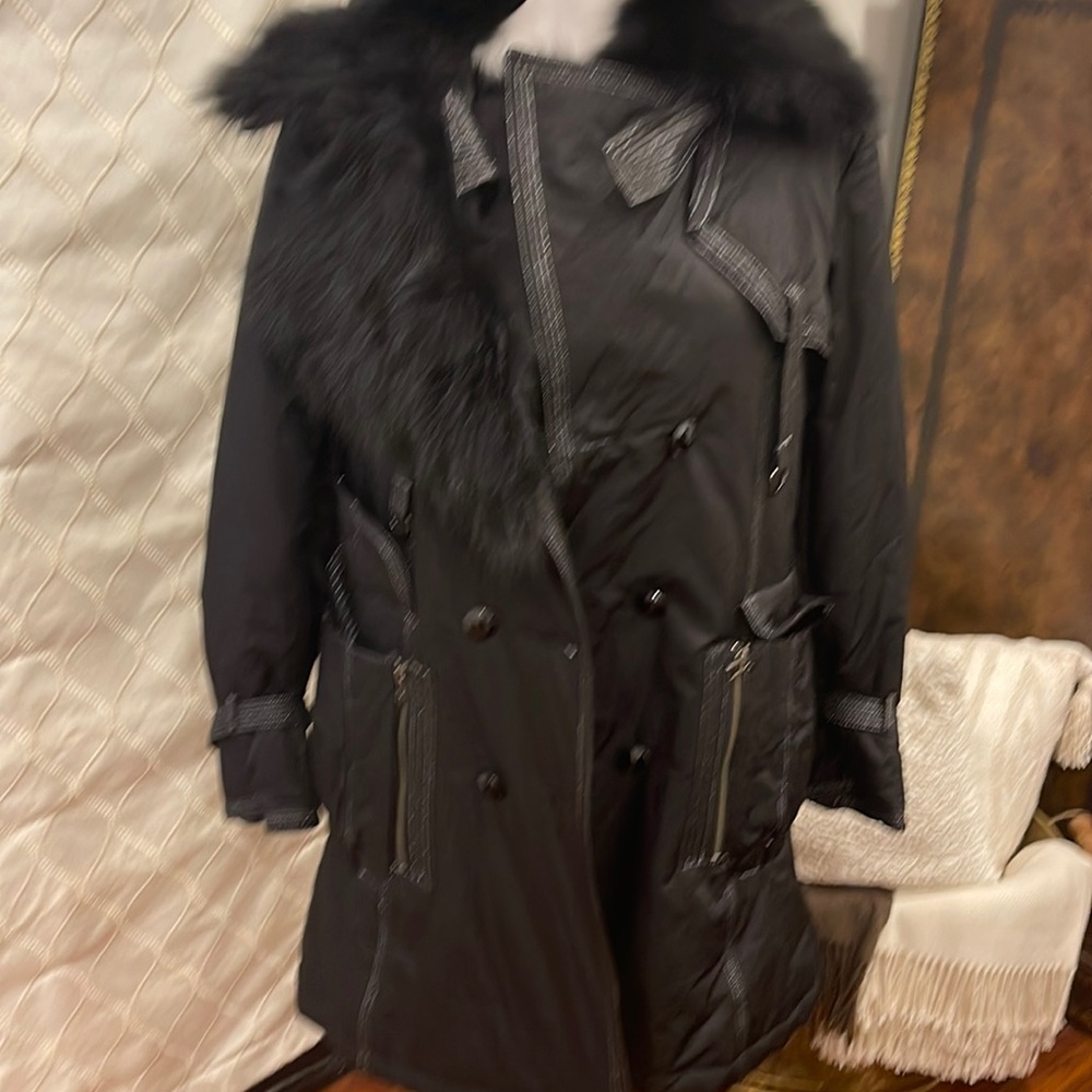 Warm Fox Trimmed ( or detachable) Hooded Jacket